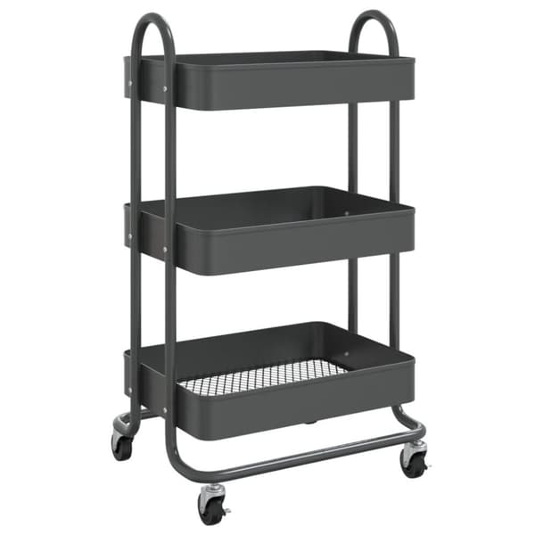 vidaXL vogn med 3 hylder 43x34x79 cm stål antracitgrå