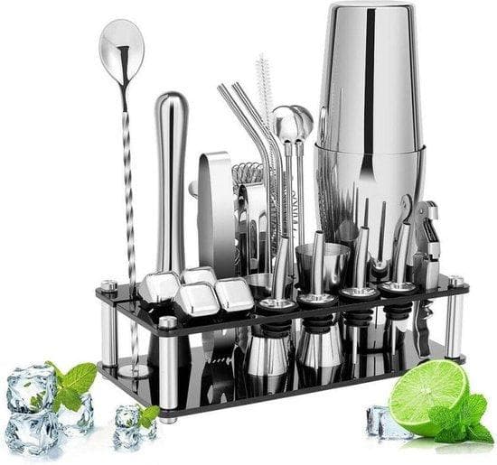 Cocktailset | 304 Rostfritt stål | 23-delar | Barset | Shaker | Bartenderset | Startkit | Proffesionellt
