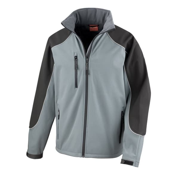 Result Mens Ice Fell Hooded Softshell Breathable Waterproof Jacket (345 GSM) Grey/Black 3XL