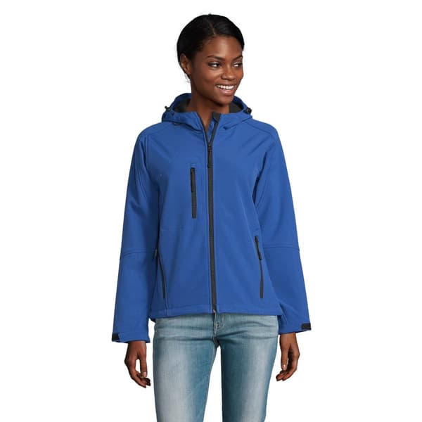 SOLS Dame/Damer Replay Soft Shell jakke med hætte (åndbar, vindtæt og vandafvisende)