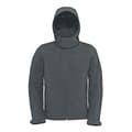Miniatyrbild 1 av 3: B&C Mens Hooded Softshell andningsbar, vattentät och vindtät jacka (fleecefoder)