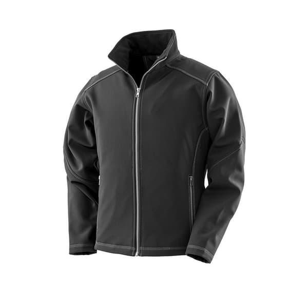 Result Work-Guard Womens/Ladies Treble Stitch Soft Shell Jacket Black L