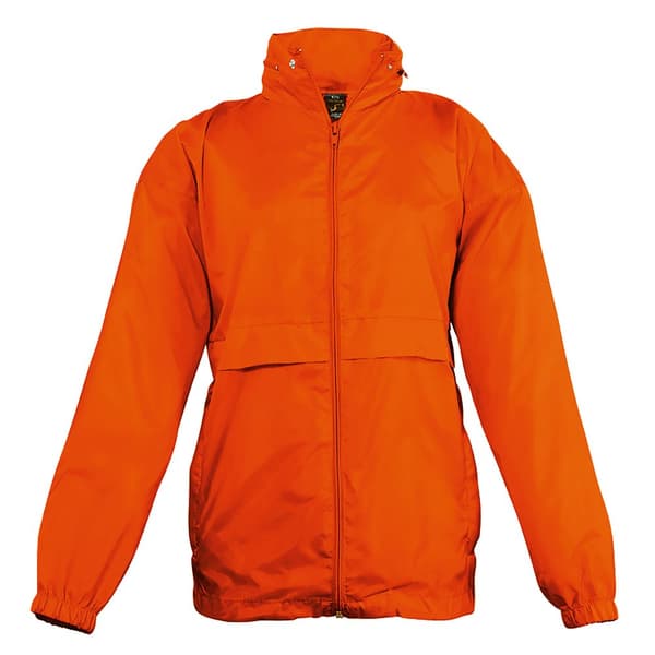 SOLS Kids Unisex Surf Windbreaker Jacket (Water Resistant And Windproof) Orange 6 Years