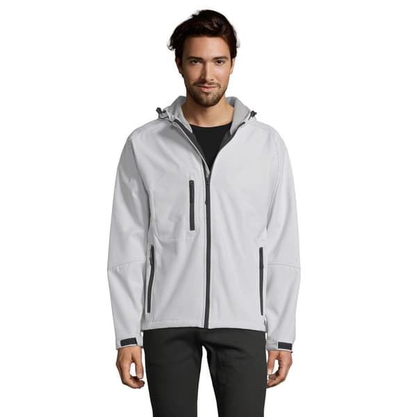SOLS Herre Replay Hooded Soft Shell Jacket (åndbar, vindtæt og vandafvisende)