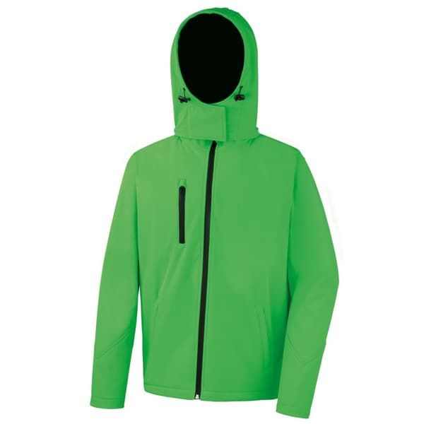 Result Core Mens Lite Hooded Softshell Jacket Vivid Green/Black M