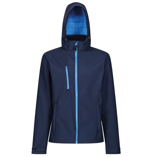 Regatta Venturer Hooded Soft Shell Jacket för män Navy/French Blue L