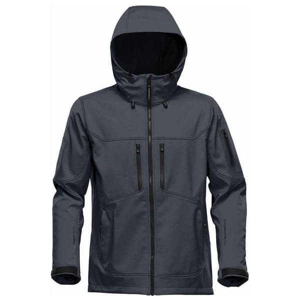 Stormtech Mens Epsilon 2 Twill Hooded Soft Shell Jacket för män Charcoal XL