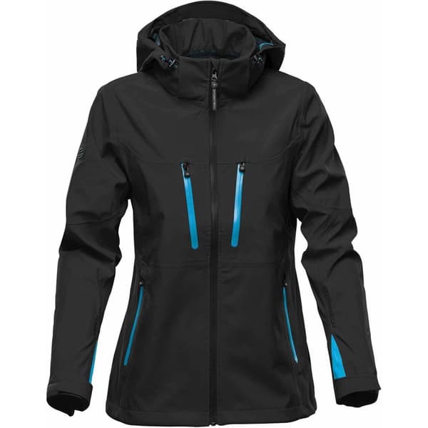 Stormtech Womens/Ladies Patrol Hooded Soft Shell Jacket Black/Electric Blue L