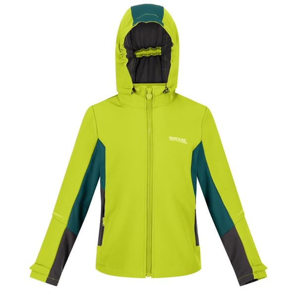 Regatta Childrens/Kids Acidity V Soft Shell Jacket Bright Kiwi/Pacific Green 3-4 Years