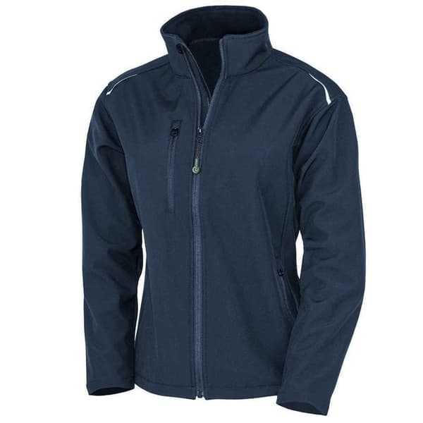 Result Genuine Recycled Womens/Ladies Printable Three Layer Soft Shell Jacket Navy M