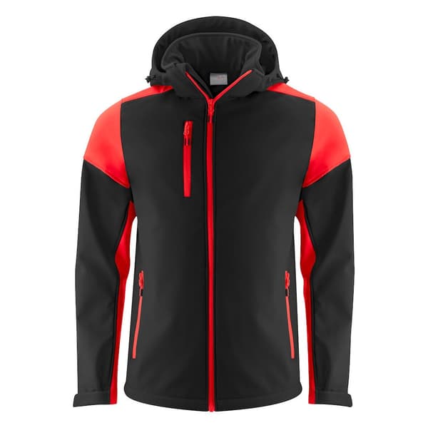 Printer Mens Prime Soft Shell Jacket Black/Red XL