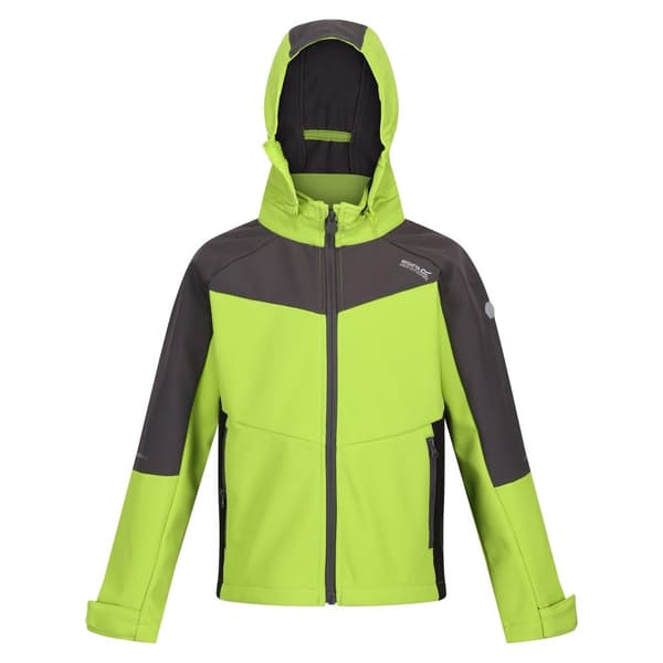 Regatta Childrens/Kids Eastcott II Soft Shell Jacket Bright Kiwi/Dark Grey 3-4 Years