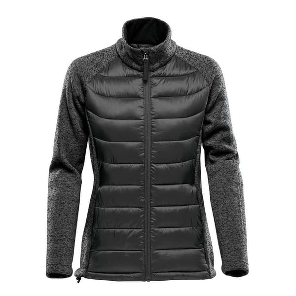 Stormtech Womens/Ladies Narvik Hybrid Soft Shell Jacket Black/Dolphin/Heather XL