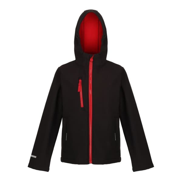 Regatta Ablaze 3-lagers Soft Shell-jacka för barn och ungdomar Black/Classic Red 32In