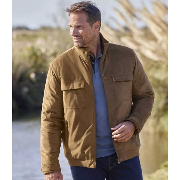 Atlas For Men Mens Faux Suede Water Repellent Jacket