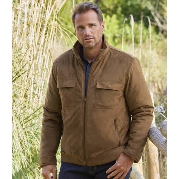 Atlas For Men Mens Faux Suede Water Repellent Jacket