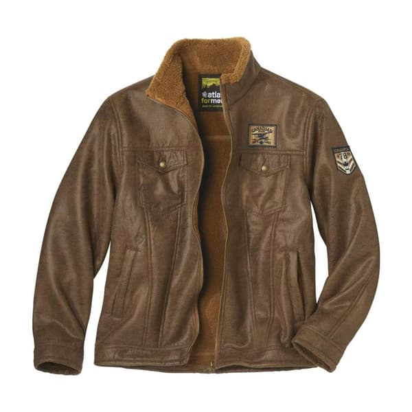 Atlas For Men Faux mocka jacka för män Brown XXL