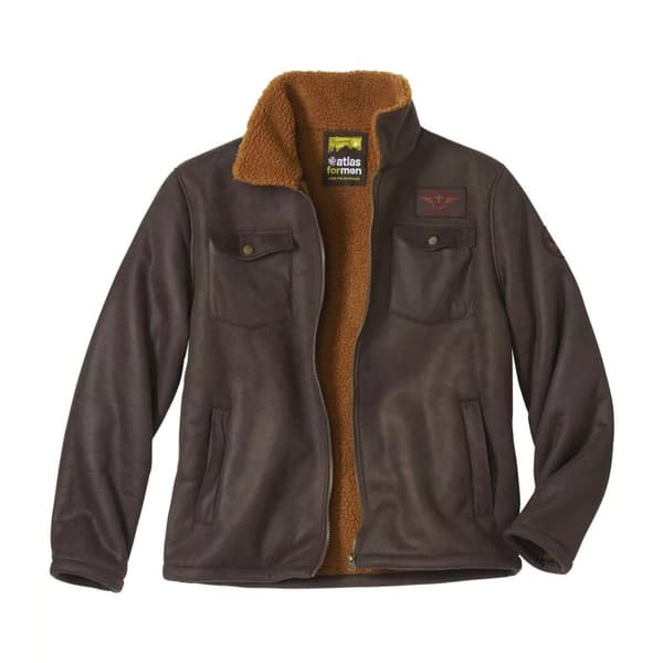 Atlas For Men Mens Faux Suede Water Repellent Jacket