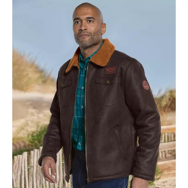 Atlas For Men Mens Faux Suede Water Repellent Jacket