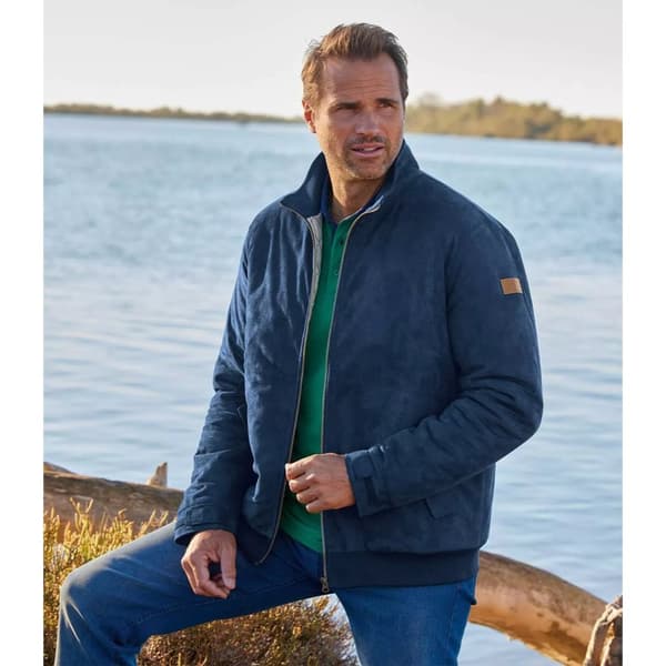 Atlas For Men Mens Zip Faux Suede Water Repellent Jacket