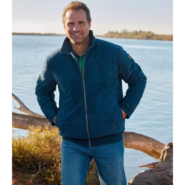 Atlas For Men Mens Zip Faux Suede Water Repellent Jacket