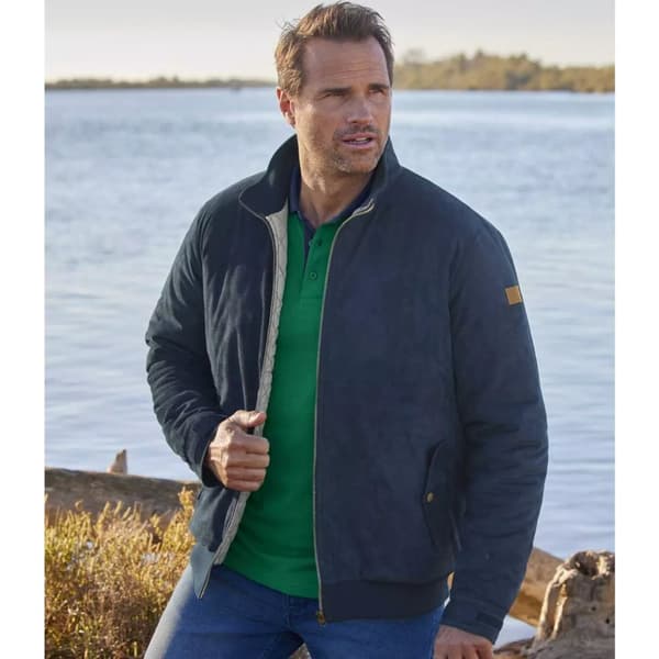 Atlas For Men Mens Zip Faux Suede Water Repellent Jacket