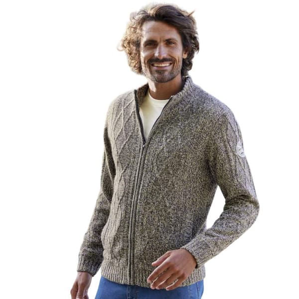 Atlas For Men Stickad Sherpa-fodrad jacka för herrar