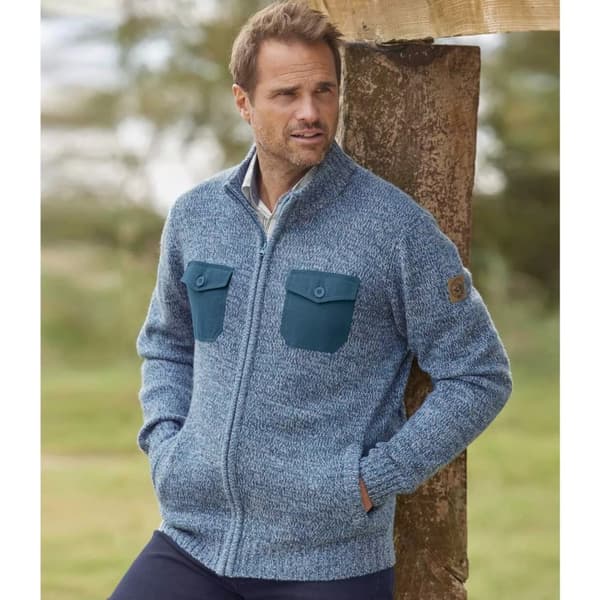 Atlas For Men Mens Knitted Full Zip Jacket