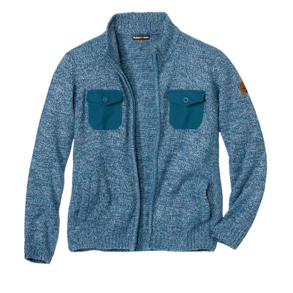 Atlas For Men Mens Knitted Full Zip Jacket Pigeon Blue XXL