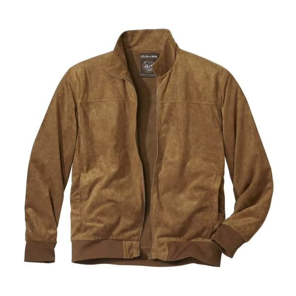 Atlas For Men Fodrad jacka i mocka med fleece för herrar Brown 5XL