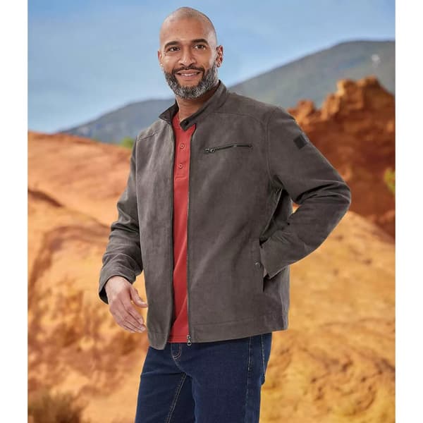 Atlas For Men Herre Zip Faux Suede vandafvisende jakke