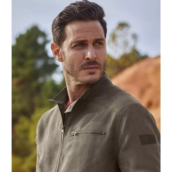 Atlas For Men Herre Zip Faux Suede vandafvisende jakke