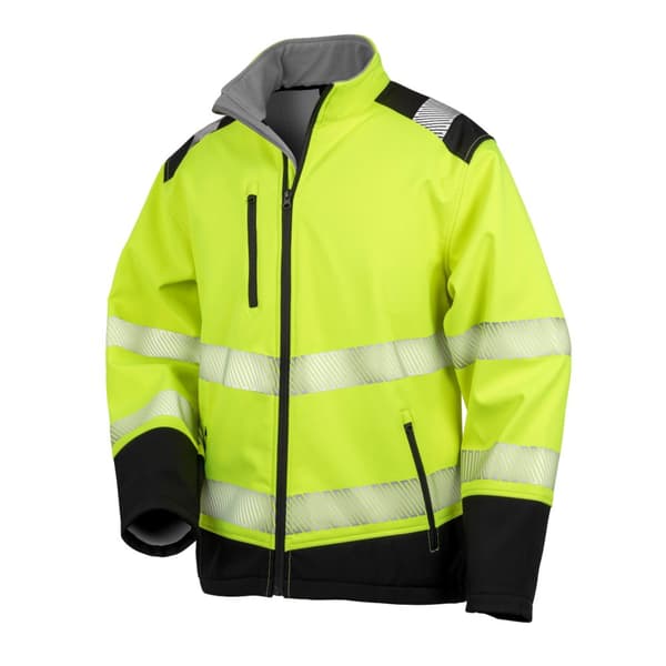 SAFE-GUARD by Result Unisex vuxen Ripstop säkerhetsjacka i mjukt skal Fluorescent Yellow/Black L
