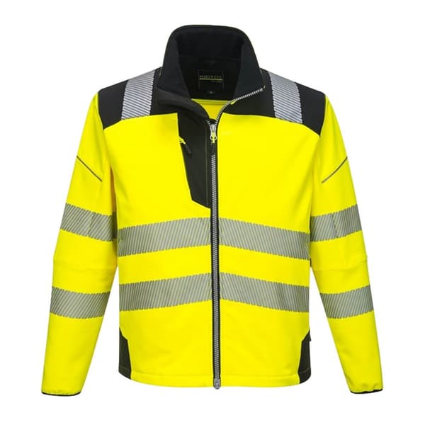 Portwest Unisex Adult PW3 Hi-Vis Soft Shell Jacket Yellow/Black M