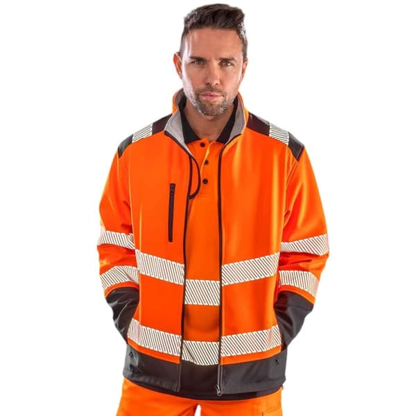 SAFE-GUARD by Result Unisex Adult Ripstop Printable Safety Soft Shell Jacket