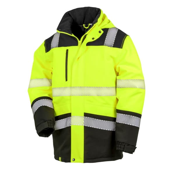 SAFE-GUARD by Result Mens Printable Safety Soft Shell Jacket Fluorescent Yellow/Black XL