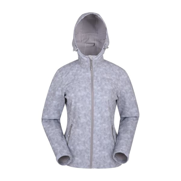 Exodus Womens/Ladies Printed Water Resistant Soft Shell Jacket Light Grey 12 UK