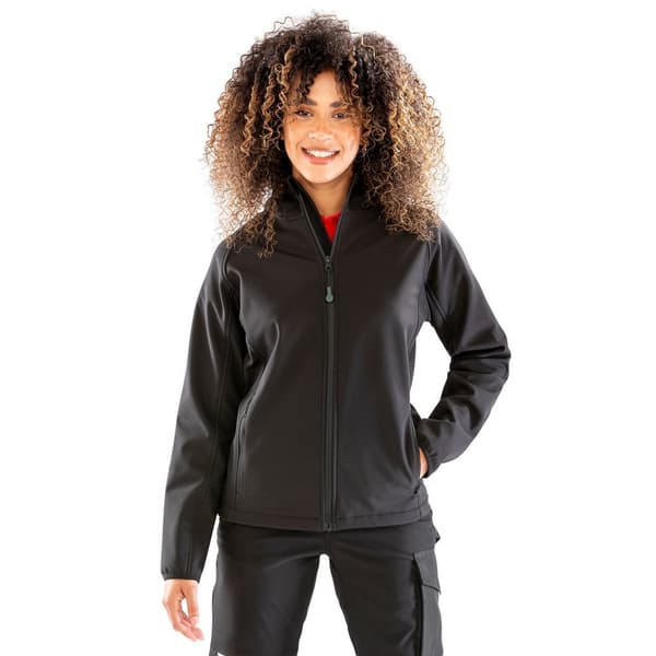 Result Genuine Recycled Womens/Ladies Hooded 3 Layer Printable Soft Shell Jacket