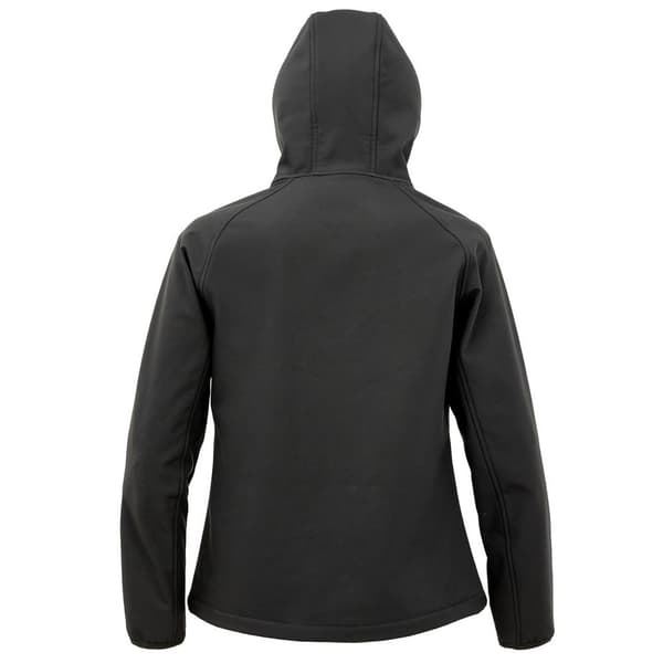 Result Genuine Recycled Womens/Ladies Hooded 3 Layer Printable Soft Shell Jacket