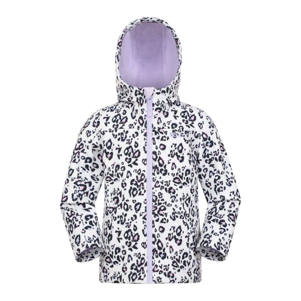 Mountain Warehouse Childrens/Kids Exodus II Leopard Print Water Resistant Soft Shell Jacket Cream/Black 3-4 Years