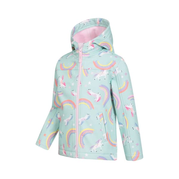 Mountain Warehouse Childrens/Kids Exodus II Unicorn And Rainbow Water Resistant Soft Shell Jacket