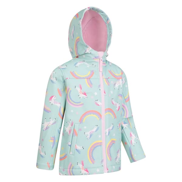 Mountain Warehouse Childrens/Kids Exodus II Unicorn And Rainbow Water Resistant Soft Shell Jacket