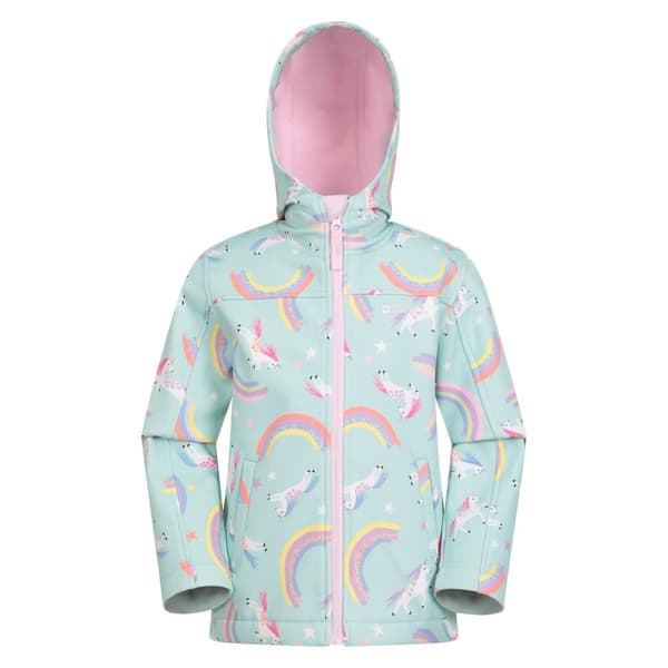 Mountain Warehouse Childrens/Kids Exodus II Unicorn And Rainbow Water Resistant Soft Shell Jacket