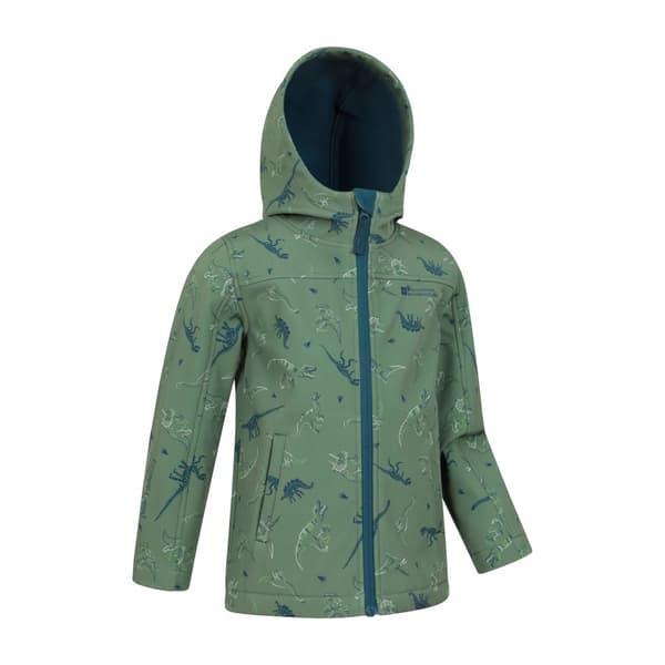 Mountain Warehouse Childrens/Kids Exodus II Dinosaurs Water Resistant Soft Shell Jacket