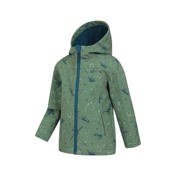 Mountain Warehouse Childrens/Kids Exodus II Dinosaurs Water Resistant Soft Shell Jacket