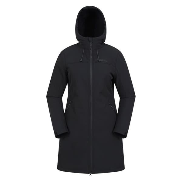 Mountain Warehouse Womens/Ladies Fern Longline Soft Shell Jacket Black 16 UK