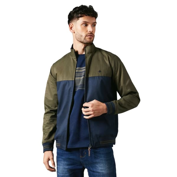 Maine Mens Two Tone Full Zip Jacket Khaki Green 5XL