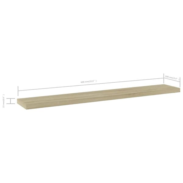 vidaXL Hylleplater 4 stk sonoma eik 60x10x1,5 cm sponplate
