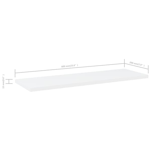 vidaXL Hylleplater 4 stk hvit 60x20x1,5 cm sponplate