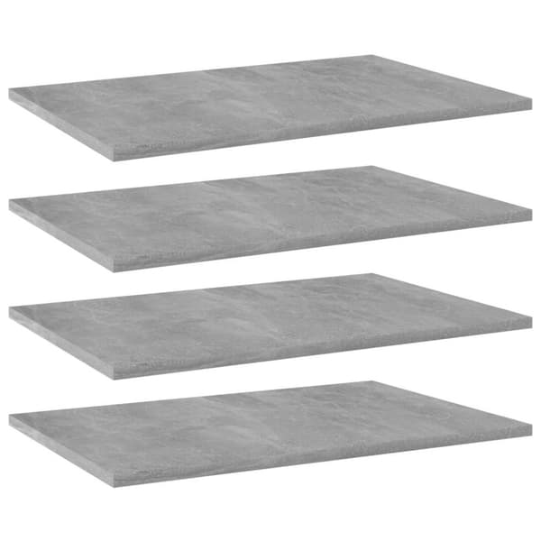 vidaXL Hylleplater 4 stk betonggrå 60x40x1,5 cm sponplate